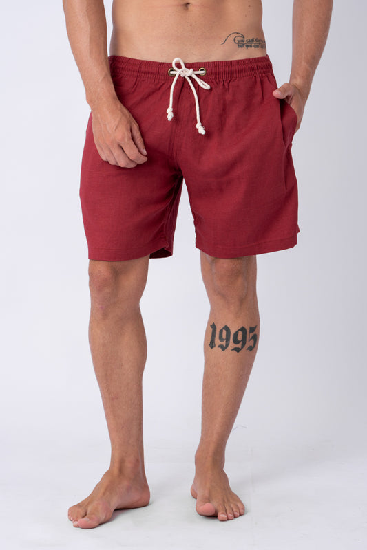 Short Linho Vermelho