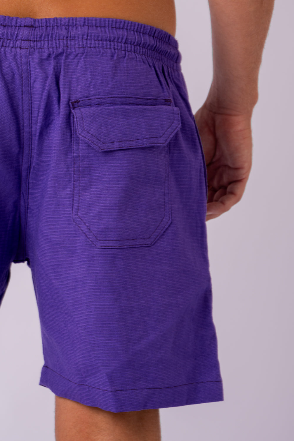 Short Linho Roxo Escuro