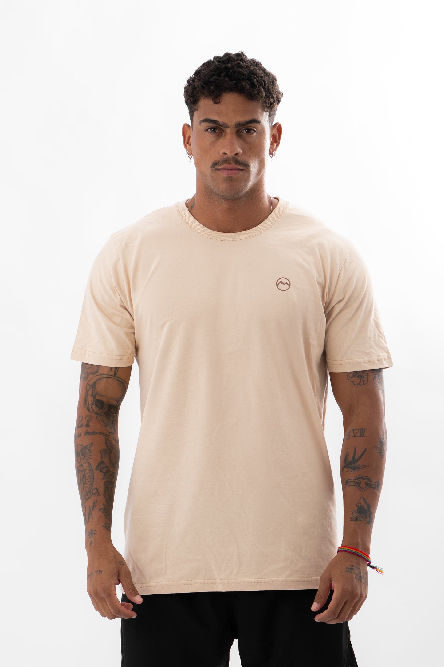 T-shirt Malha Premium Mountain Estampada Areia SM The