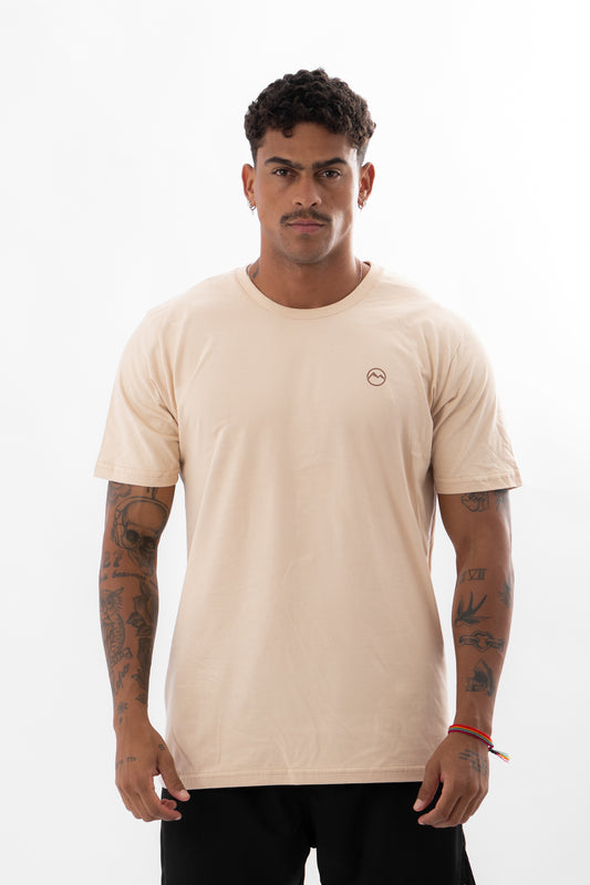 T-shirt Malha Premium Mountain Estampada Areia SM The