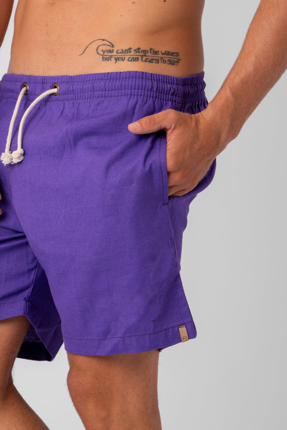 Short Linho Roxo Escuro