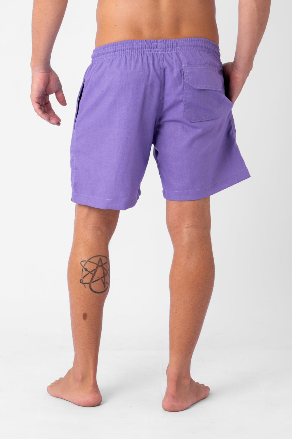 Short Linho Roxo Claro