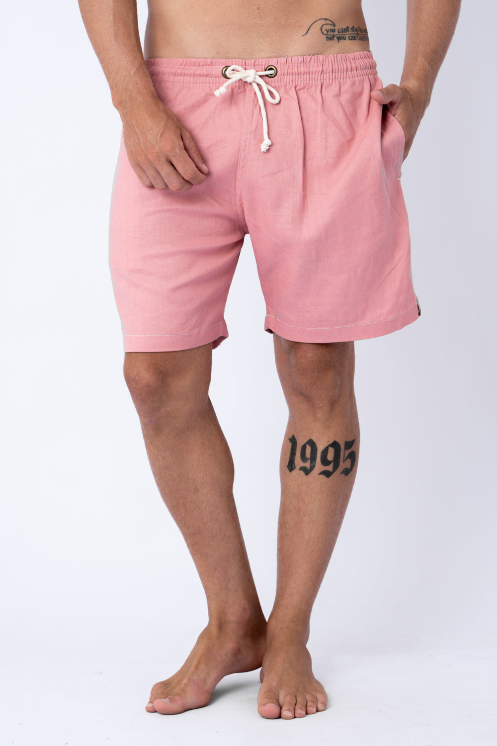Short Linho Rosa Claro