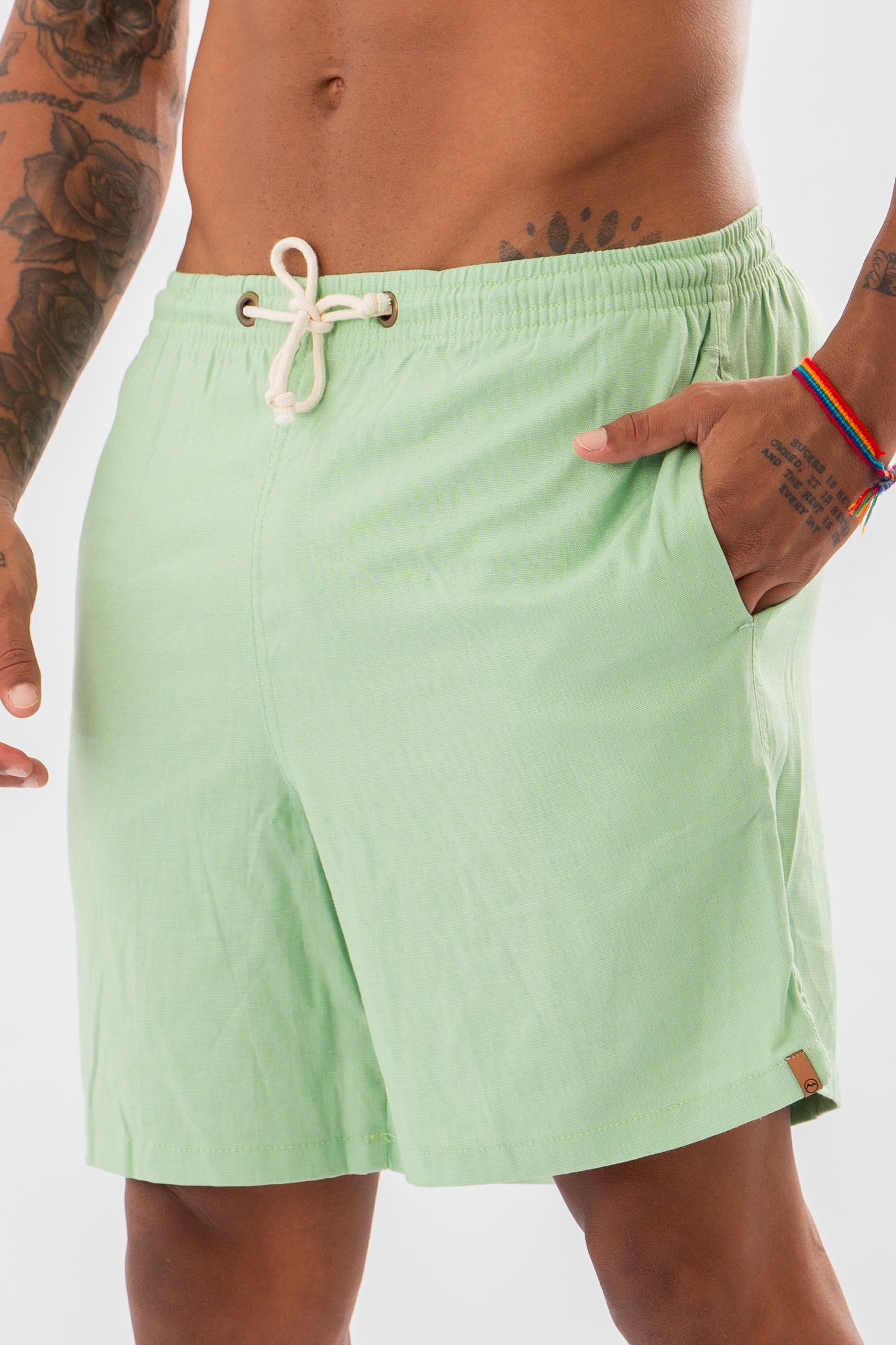 Short Linho Verde Claro