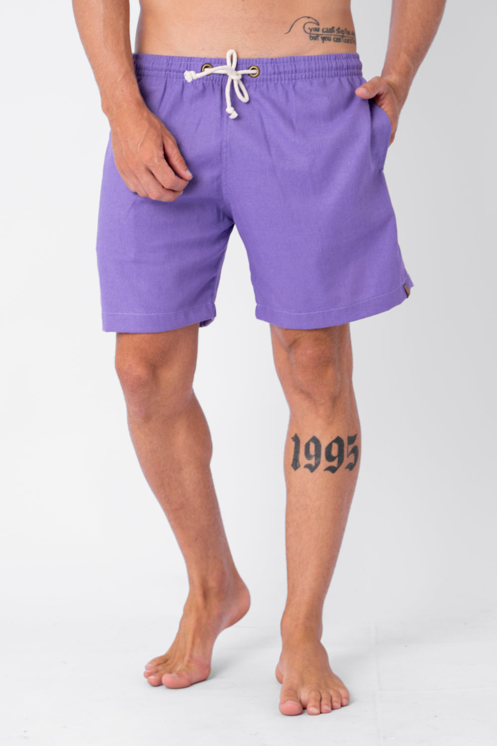 Short Linho Roxo Claro