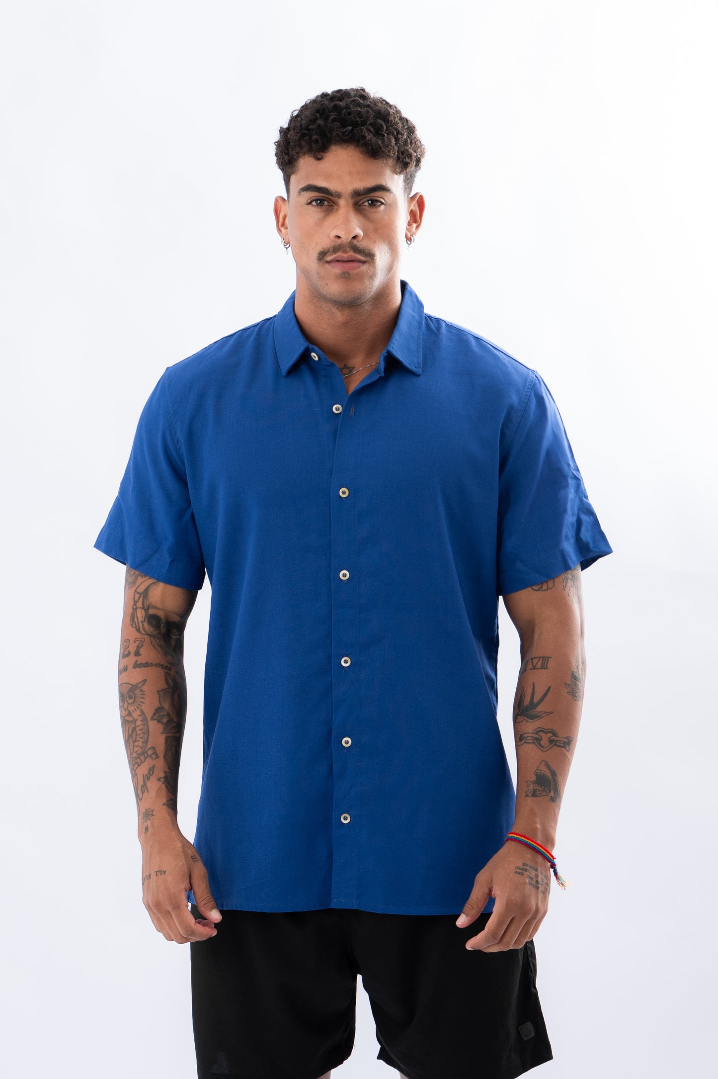 Camisa Social Mountain Azul Bandeira