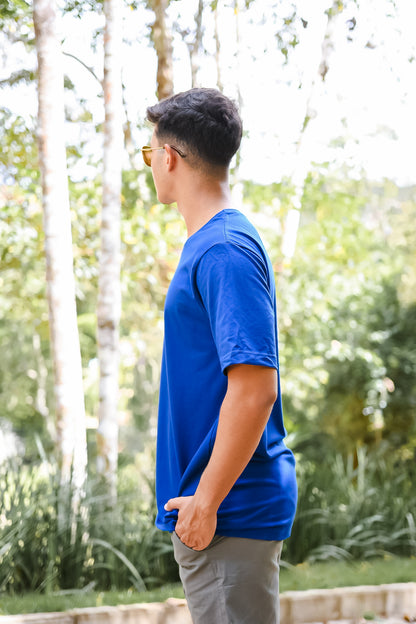 T-shirt Malha Premium Mountain Listrada Azul Escuro