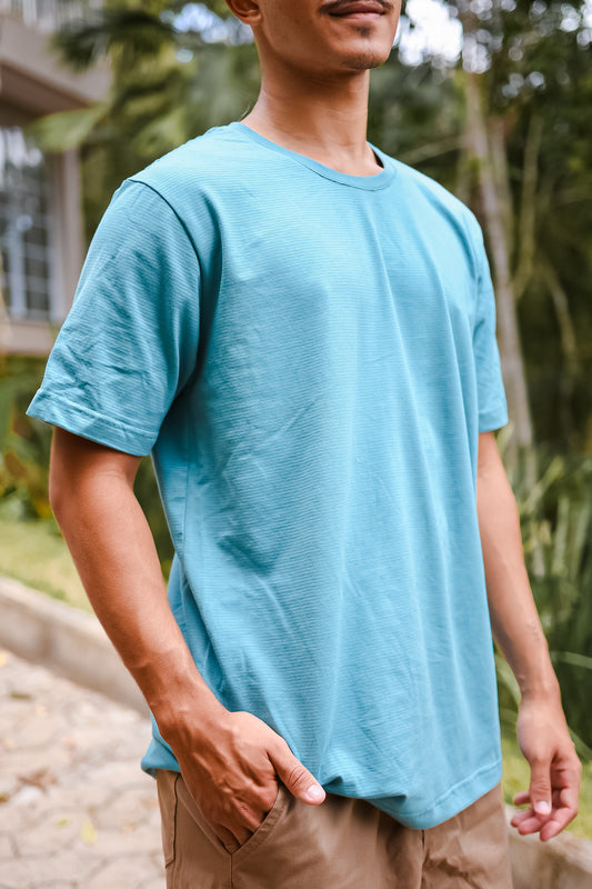 T-shirt Malha Premium Mountain Azul Turquesa