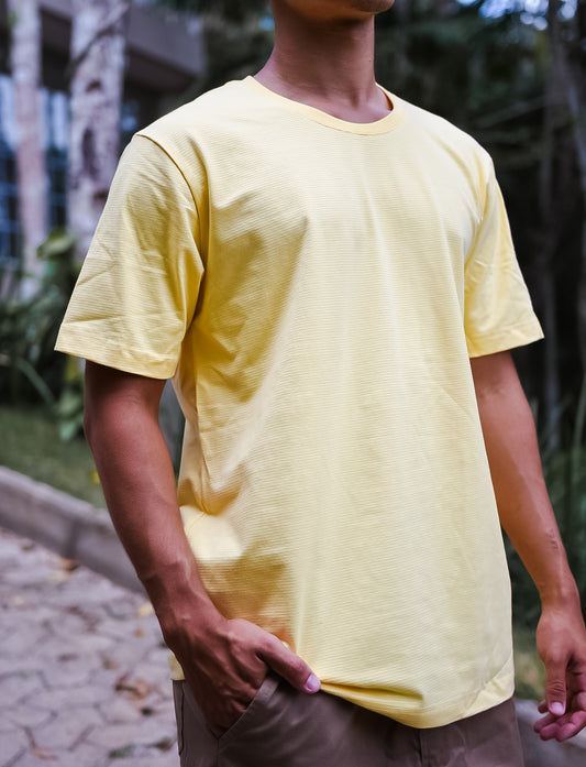 T-shirt Malha Premium Mountain Listrada Amarelo